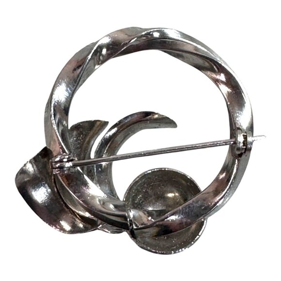 Vintage Sarah Coventry Silver-Tone Abstract Circular Brooch Pin Jewelry NOS - Picture 3 of 7